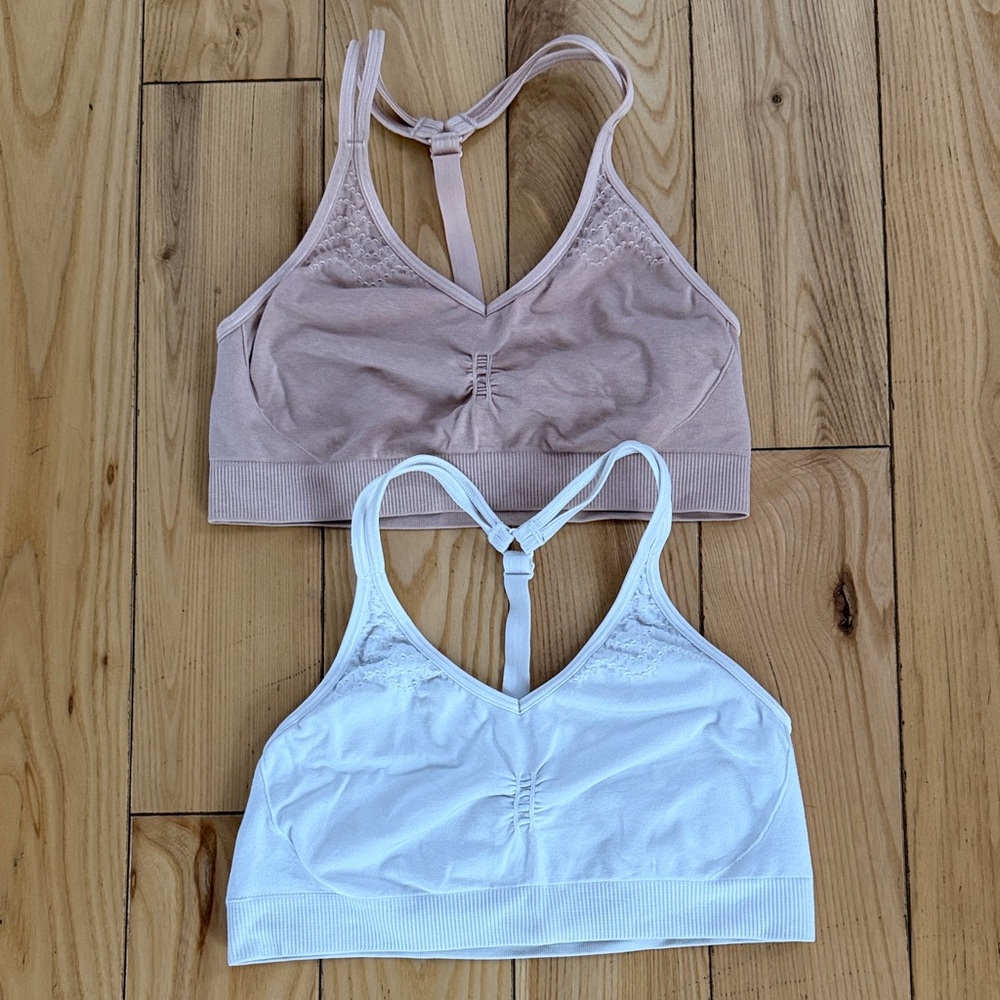 Athleta Women's Bralette Set - Pink and White